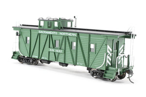 HO NEW Brass NBL - North Bank Line SN - Sacramento Northern Caboose #1632 Square End FP Green