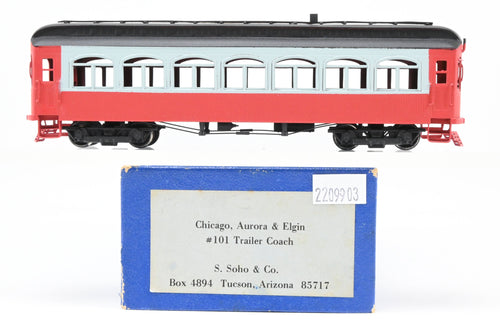 HO Scale Soho CA&E - Chicago Aurora & Elgin #101 Trailer Coach Interurban CP Not lettered