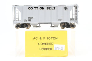 HO Brass Sunset Models or ACF Models SSW- Cotton Belt AC&F 70-Ton Covered Hopper CP Grey w/Cotton Belt #57567 (one side only)