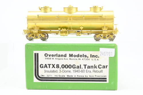 HO Brass OMI - Overland Models, Inc. Various Roads GATX 8,000 Gallon Insulated Three Dome Tank Car