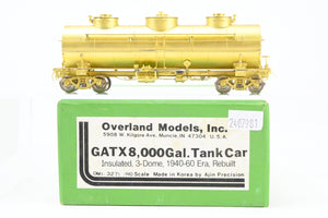 HO Brass OMI - Overland Models, Inc. Various Roads GATX 8,000 Gallon Insulated Three Dome Tank Car