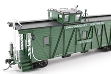 Load image into Gallery viewer, HO NEW Brass NBL - North Bank Line SN - Sacramento Northern Caboose #1632 Square End FP Green
