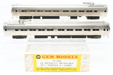 Load image into Gallery viewer, HO Brass Gem Models PC - Penn Central/Amtrak Budd &quot;Metroliner&quot; 2-Car Set (1 Powered/1 Dummy) Factory Plated, Unlettered
