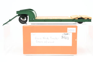 O Brass The Car Works - Various Roads - Goose Neck Low Boy Logging Trailer - Green