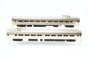 HO Brass Gem Models PC - Penn Central/Amtrak Budd "Metroliner" 2-Car Set (1 Powered/1 Dummy) Factory Plated, Unlettered