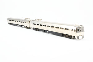 HO Brass Gem Models PC - Penn Central/Amtrak Budd "Metroliner" 2-Car Set (1 Powered/1 Dummy) Factory Plated, Unlettered