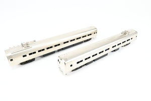 HO Brass Gem Models PC - Penn Central/Amtrak Budd "Metroliner" 2-Car Set (1 Powered/1 Dummy) Factory Plated, Unlettered