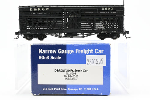 HOn3 Blackstone Models D&RGW - Denver & Rio Grande Western 30' Stock Car No. 5603 MISSING BRAKE WHEEL