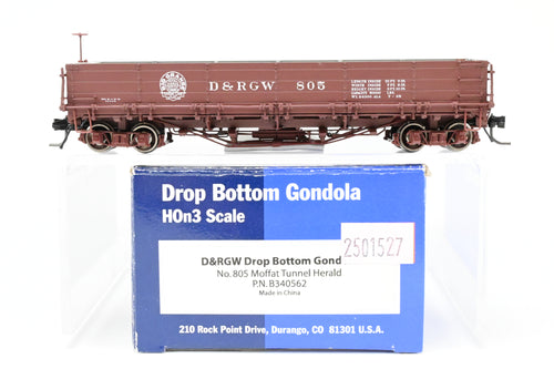 HOn3 Blackstone Models D&RGW - Denver & Rio Grande Western Drop Bottom Gondola - Moffat Tunnel Herald No. 805