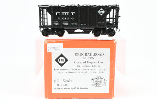 HO Brass PSC - Precision Scale Co. Erie Railroad 50-Ton Covered Hopper For Cement Loading C/P