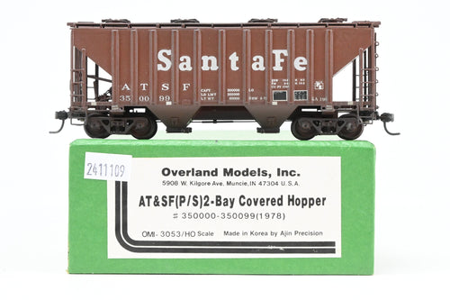 HO Brass OMI - Overland Models, Inc. ATSF - Santa Fe P/S 2-Bay Covered Hopper CP #350099