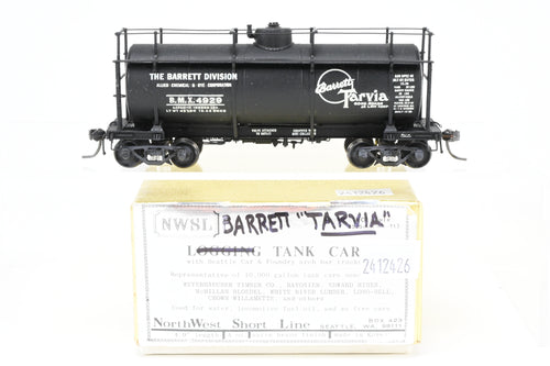 HO Brass NWSL - Northwest Short Line Various Roads Logging Tank Car C/P Barrett Tarvia