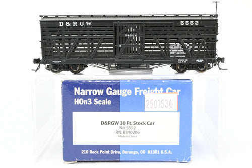 HOn3 Blackstone Models D&RGW - Denver & Rio Grande Western 30' Stock Car No. 5552