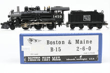 Load image into Gallery viewer, HO Brass PFM - Samhongsa B&amp;M - Boston &amp; Maine 2-6-0 B-15 CP No. 1459 W/Snowplow Pilot, RUNS ITERMITTENTLY
