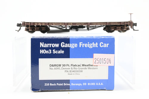 HOn3 Blackstone Models D&RGW - Denver & Rio Grande Western 30’ Flat Car Weathered No. 6095