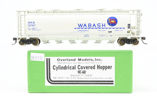 HO Brass OMI - Overland Models, Inc. WAB - Wabash Cylindrical Covered Hopper HC-60 CP Wabash #32967