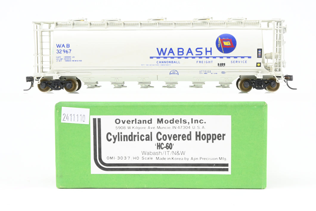 HO Brass OMI - Overland Models, Inc. WAB - Wabash Cylindrical Covered Hopper HC-60 CP Wabash #32967