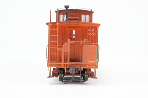 HO TrueLine Trains CV – Central Vermont Wood Offset Cupola Caboose Factory Finished No. 4001 w/ Light Weathering REBOXX