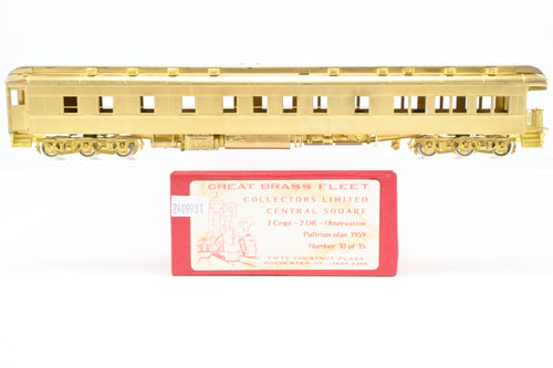 HO Brass Great Brass Fleet NYC - New York Central Pullman HW Collectors Limited Edition “Central Square” 3 Cmpt-2DR-Observation Plan 3959