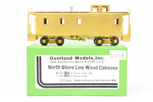 HO Brass OMI - Overland Models, Inc. CNS&M - Chicago North Shore & Milwaukee North Shore Line Wood Caboose w/Cupola #1002-1005