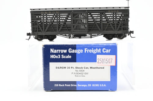 HOn3 Blackstone Models D&RGW - Denver & Rio Grande Western 30' Stock Car No. 5804 Weathered