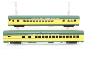 HO Brass NPP - Nickel Plate Products C&NW - Chicago & Northwestern Baggage & Parlor Car Set Factory Painted