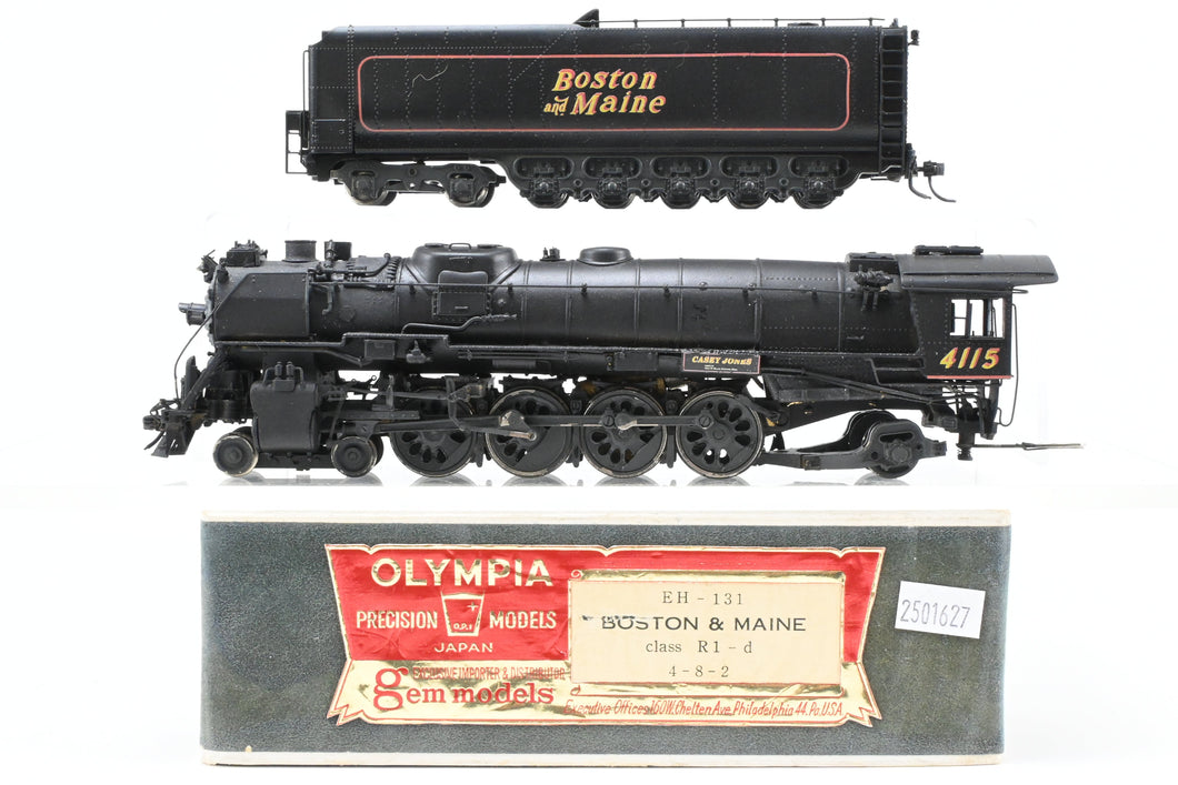 HO Brass Gem Models B&M - Boston & Maine R-1d 4-8-2 CP No.4115. Can Motor Upgrade, Sold AS-IS