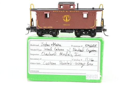 HO Brass OMI - Overland Models, Inc. B&M - Boston & Maine Wood Caboose w/ Slanted Cupola Custom Painted WRONG BOX