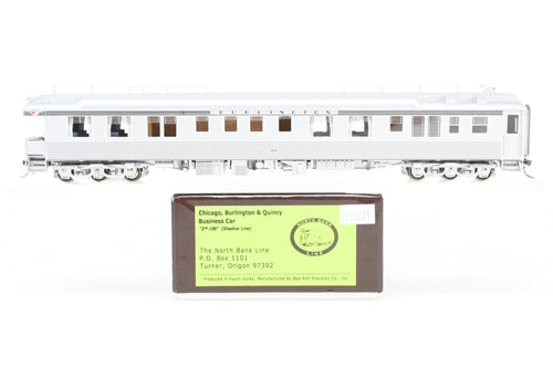 HO Brass NBL - North Bank Line CB&Q - Burlington Route Business Car Second “100” Factory Painted Shadow Line