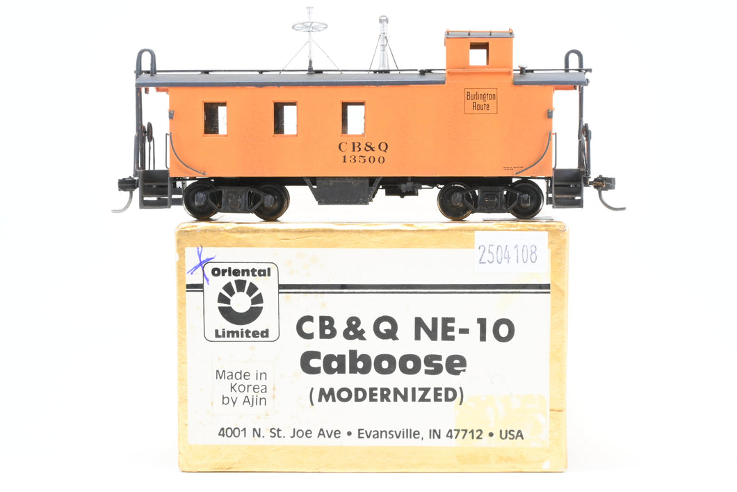 HO Brass CON Oriental Limited CB&Q - Burlington Route NE-10 Caboose Modernized C/P 13500 MOW Scheme
