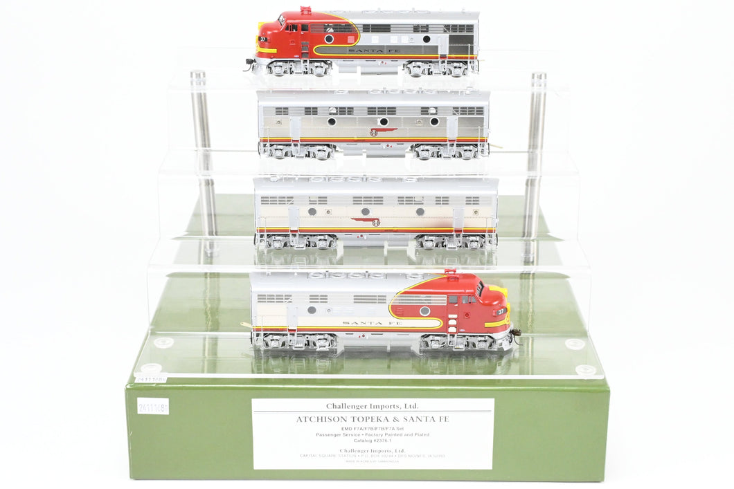 HO Brass CON CIL - Challenger Imports ATSF - Santa Fe Passenger Service EMD F7 A/B/B/A Set FP & Plated