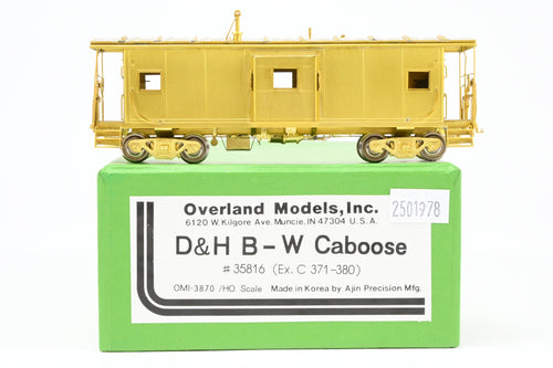HO Brass OMI - Overland Models, Inc. D&H - Delaware & Hudson Bay Window Caboose #35816 (Ex. C 371-380) (Copy)