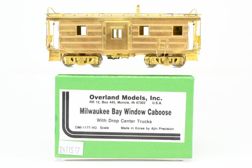 HO Brass OMI - Overland Models, Inc. MILW - Milwaukee Road Bay Window Caboose w/ Drop Center Trucks