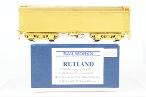 HO Brass Railworks RUT- Rutland 42' Wood Milk Car Nos. 350 - 355
