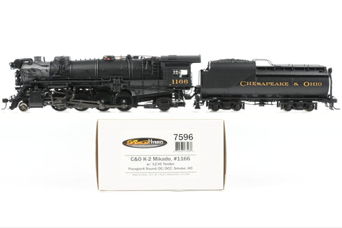 HO NEW Brass Hybrid BLI - Broadway Limited Imports C&O – Chesapeake & Ohio K-2 2-8-2 Mikado w/ 12-VC Tender FP #1166 w/ Smoke Paragon 4 Sound/DC/DCC