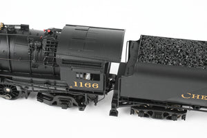 HO NEW Brass Hybrid BLI - Broadway Limited Imports C&O – Chesapeake & Ohio K-2 2-8-2 Mikado w/ 12-VC Tender FP #1166 w/ Smoke Paragon 4 Sound/DC/DCC