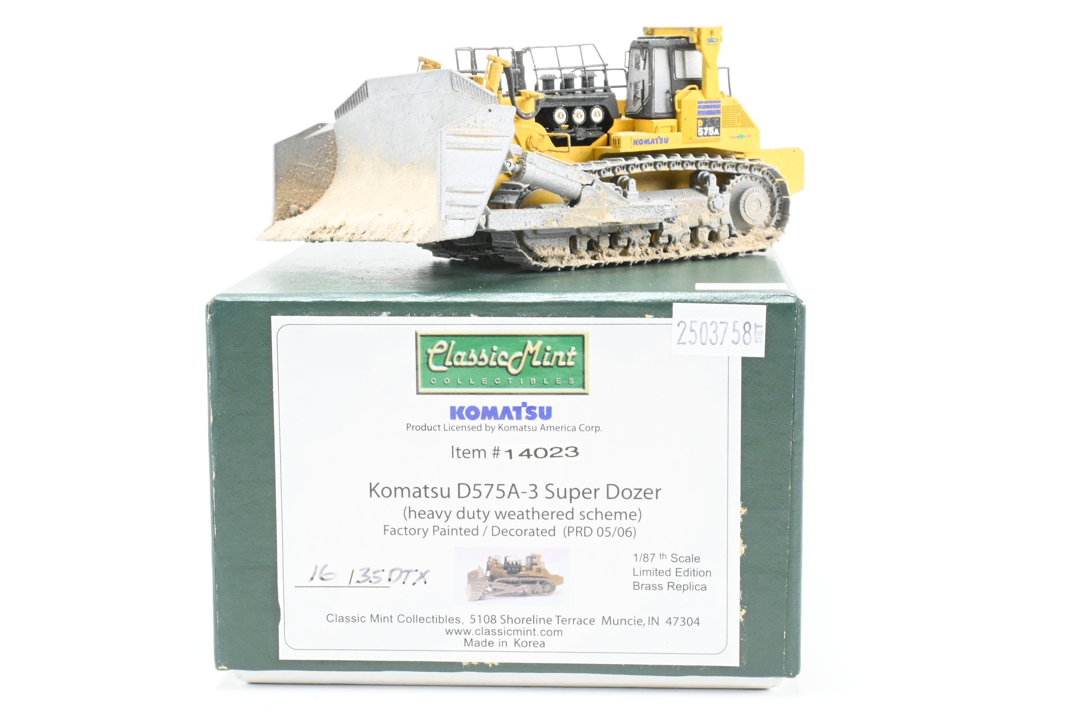 HO Brass CON CMC - Classic Mint Collectibles #14023 Komatsu D575A