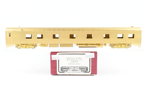 HO Brass The Palace Car Company B&O – Baltimore & Ohio 10-6 Sleeping Car #7040/49 Smooth Sides
