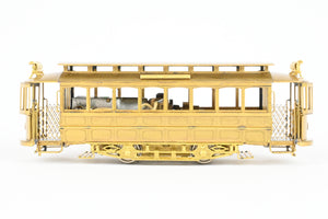 HO Brass NJ Custom Brass MSR - Metropolitan Street Railway Single Truck Short Closed Trolley