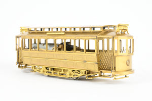 HO Brass NJ Custom Brass MSR - Metropolitan Street Railway Single Truck Short Closed Trolley