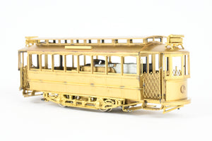 HO Brass NJ Custom Brass MSR - Metropolitan Street Railway Single Truck Short Closed Trolley