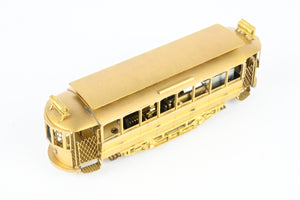 HO Brass NJ Custom Brass MSR - Metropolitan Street Railway Single Truck Short Closed Trolley