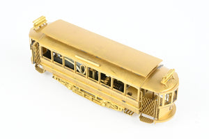 HO Brass NJ Custom Brass MSR - Metropolitan Street Railway Single Truck Short Closed Trolley