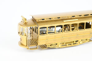 HO Brass NJ Custom Brass MSR - Metropolitan Street Railway Single Truck Short Closed Trolley