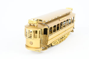 HO Brass NJ Custom Brass MSR - Metropolitan Street Railway Single Truck Short Closed Trolley