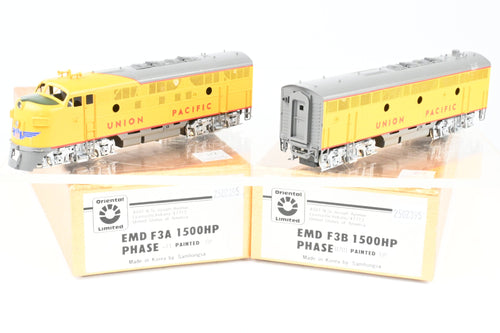 HO Brass Oriental Limited  UP - Union Pacific EMD F3A/F3B PH II 1500 HP 2-Unit Set Factory Painted and Lettered