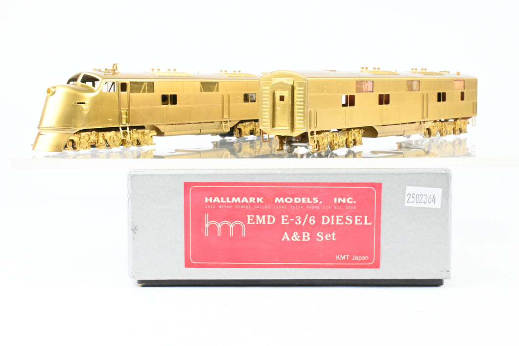 HO Brass Hallmark Models Various Roads EMD E3/6 A/B Set Powered A Unpowered B