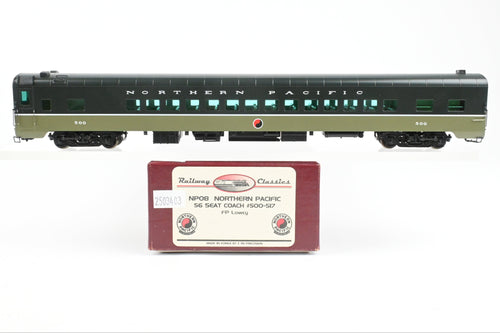 HO Brass RWC - Railway Classics NP - Northern Pacific 56-Seat Coach Nos. 500-517 FP Lowey No. 500