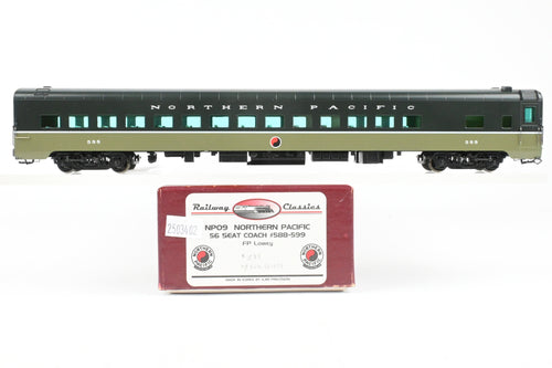 HO Brass RWC - Railway Classics NP - Northern Pacific 56-Seat Coach Nos. 588-599 FP Lowey No. 588