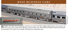 Load image into Gallery viewer, HO Brass TCY - The Coach Yard BNSF - Burlington Northern Santa Fe Business Cars
